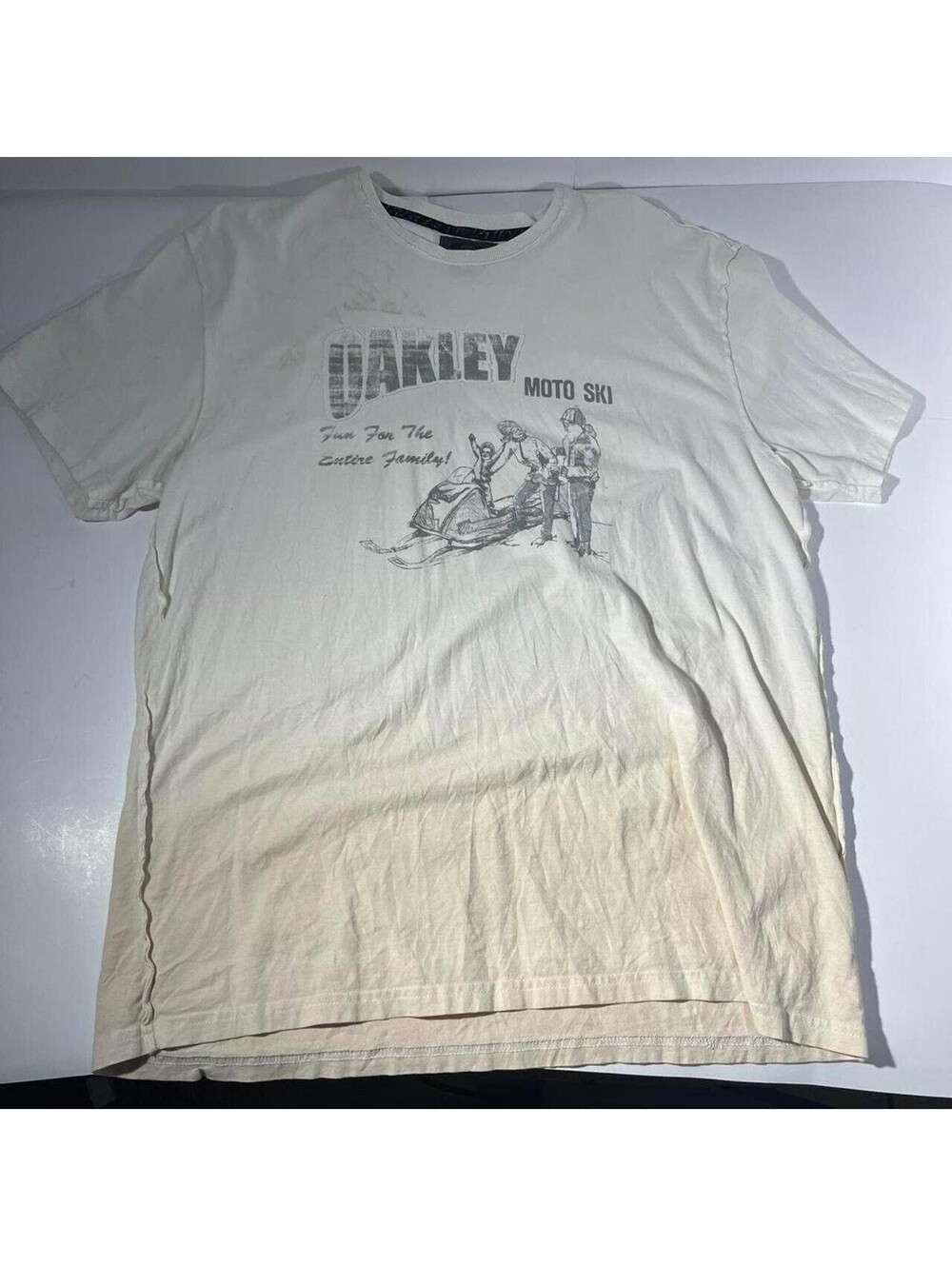Oakley Moto Ski Graphic T Shirt Mens XL White Short Sleeve